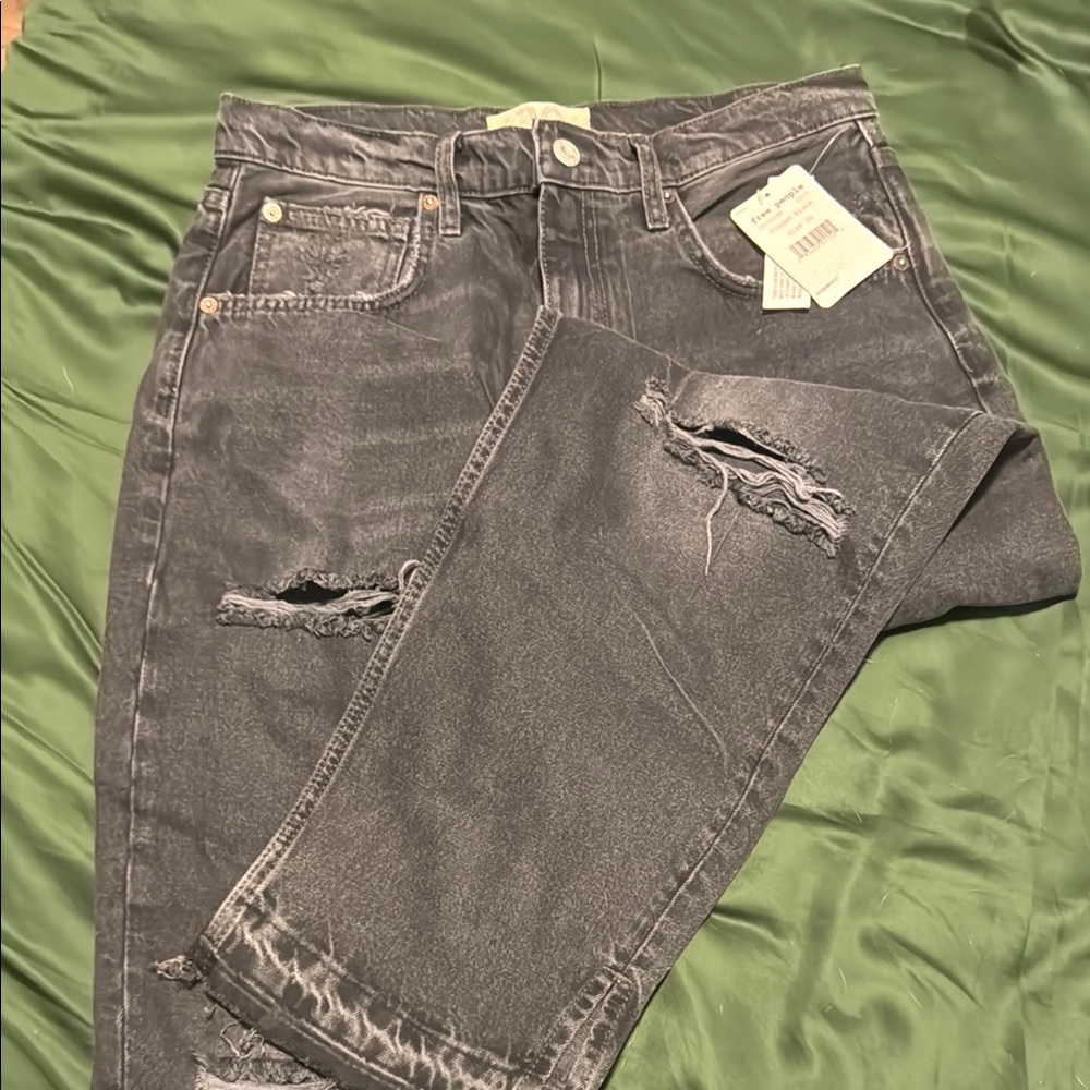 Free People Rugged Black Denim